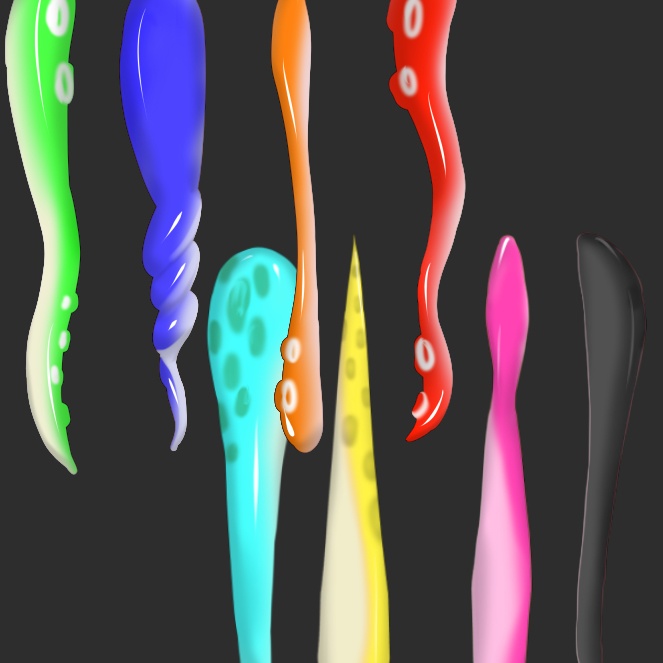 【Live2dアイテム】動く!カラフルたこイカの足【Vtubestudio】