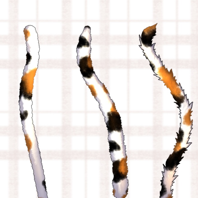 【Texture Only】長いシマシマしっぽテクスチャセット【模様変え用】