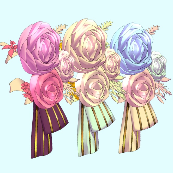 【Live2dアイテム】カスタム花の飾りFlowersHairOrnaments【VTS】