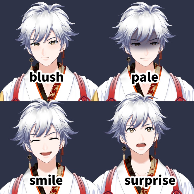 【限定1点】銀のサムライ青年Vtuber用Live2Dモデル【VTS/nizimaLive】