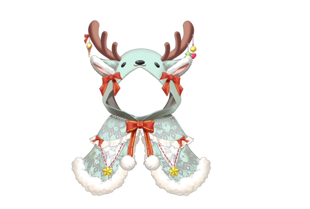 【Live2dアイテム】カスタム&動く!トナカイのフード付きケープ【VTS】