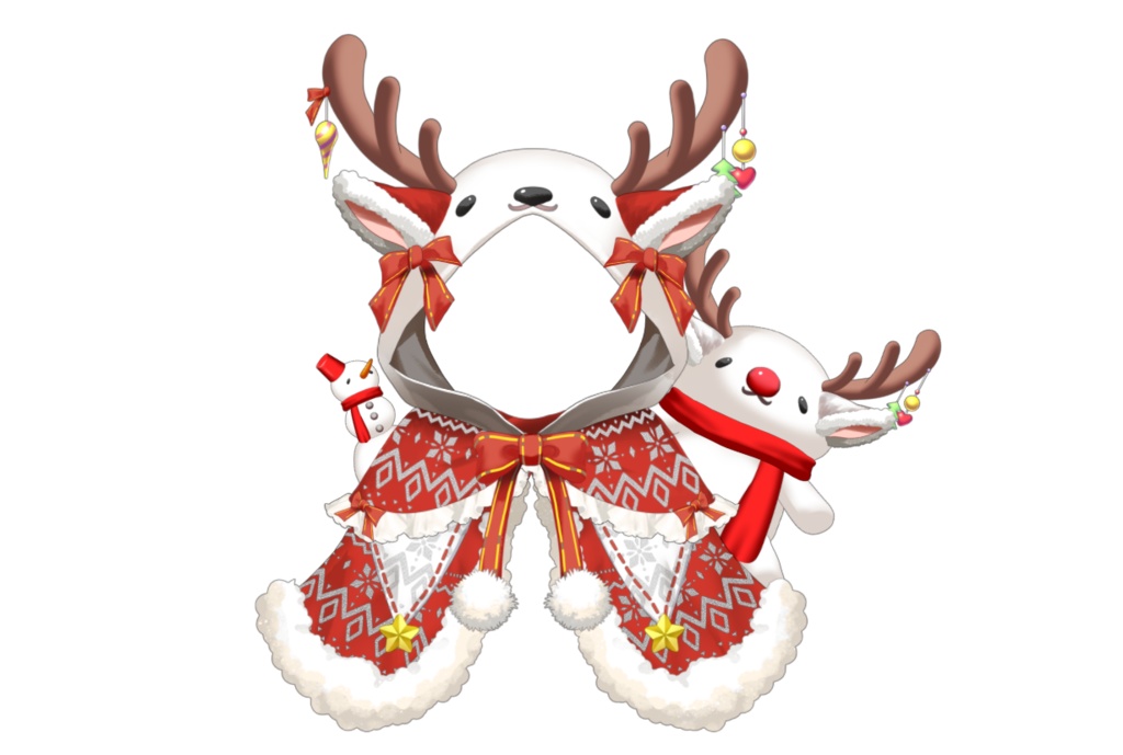 【Live2dアイテム】カスタム&動く!トナカイのフード付きケープ【VTS】