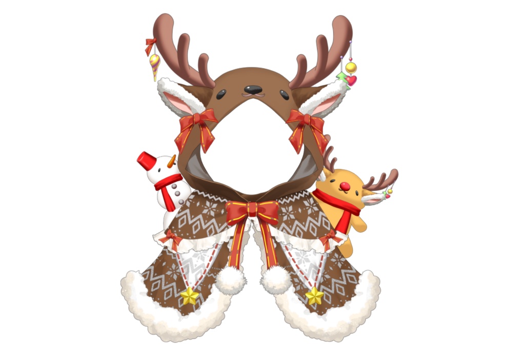 【Live2dアイテム】カスタム&動く!トナカイのフード付きケープ【VTS】