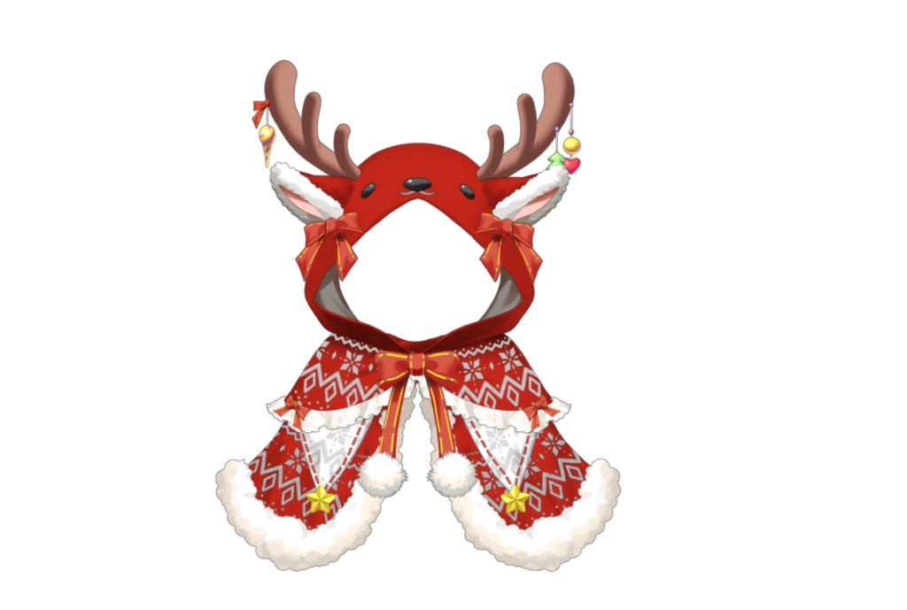 【Live2dアイテム】カスタム&動く!トナカイのフード付きケープ【VTS】
