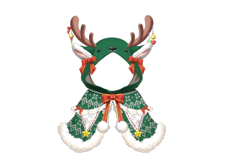 【Live2dアイテム】カスタム&動く!トナカイのフード付きケープ【VTS】