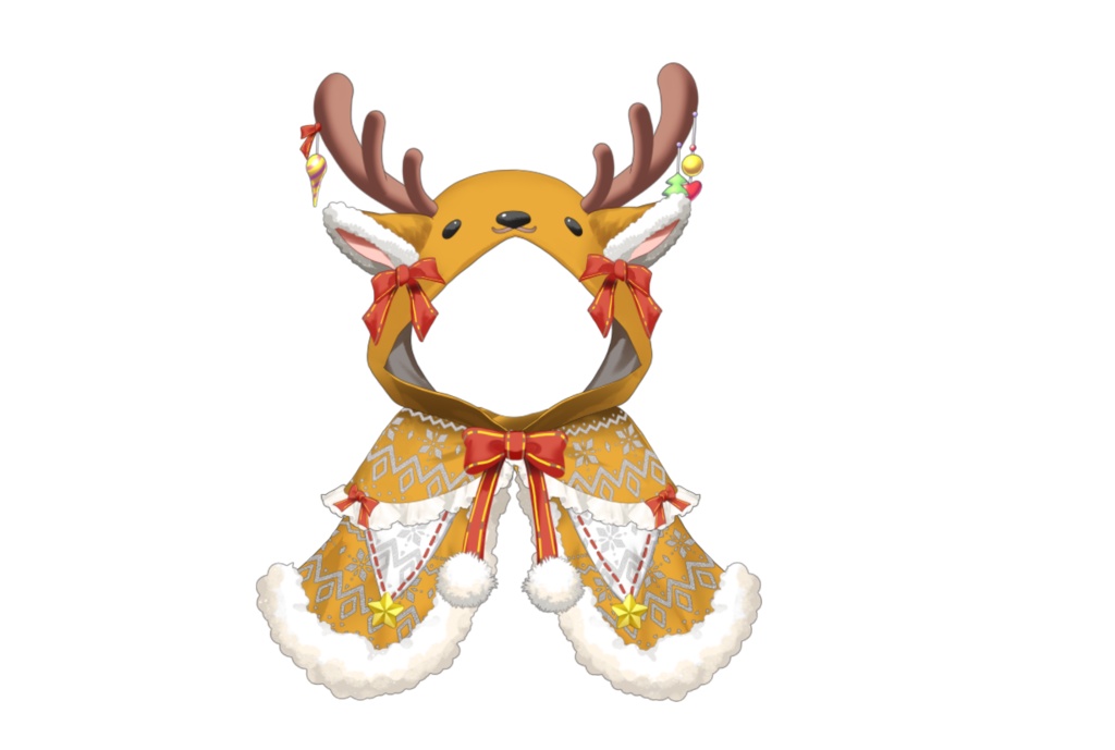 【Live2dアイテム】カスタム&動く!トナカイのフード付きケープ【VTS】