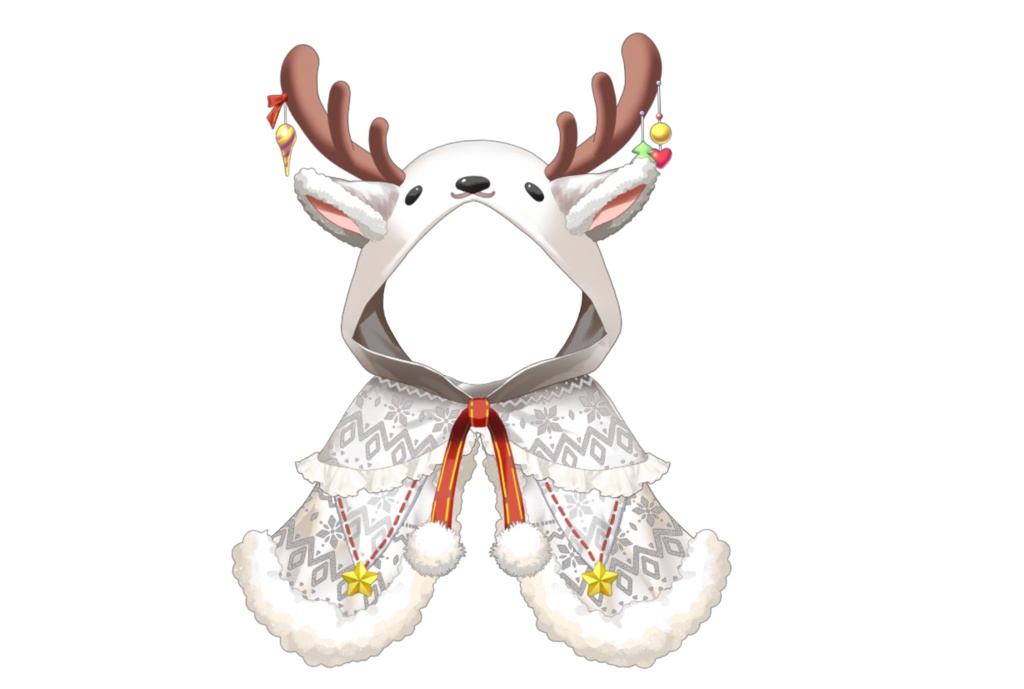 【Live2dアイテム】カスタム&動く!トナカイのフード付きケープ【VTS】