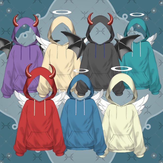【Live2dアイテム】Hoodie ONLY【悪魔天使フードパーカーのみ!】