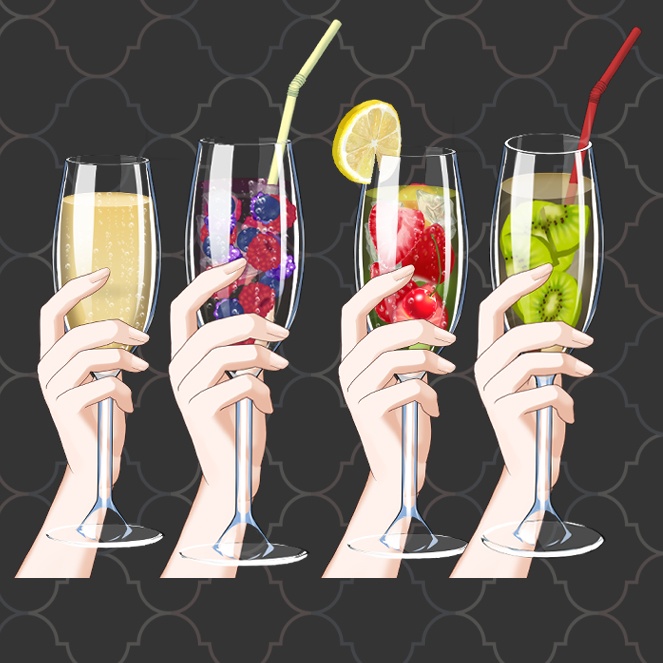 【Live2dアイテム】カスタムドリンクを持つ腕