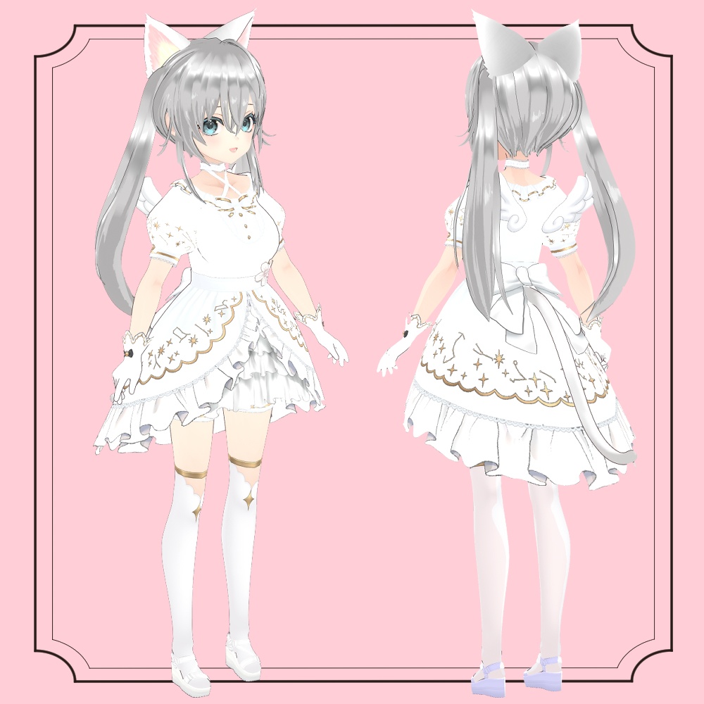 【VRoid / VRM model】Silvia/シルビア/白猫天使少女【VRoid正規版】