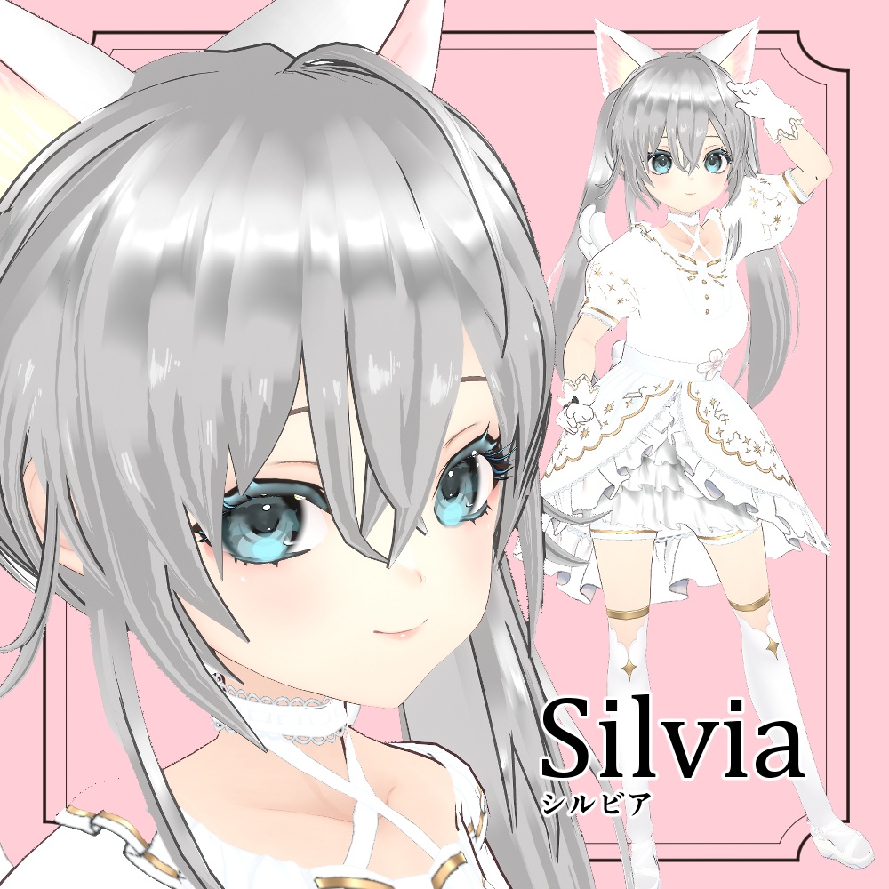【VRoid / VRM model】Silvia/シルビア/白猫天使少女【VRoid正規版】