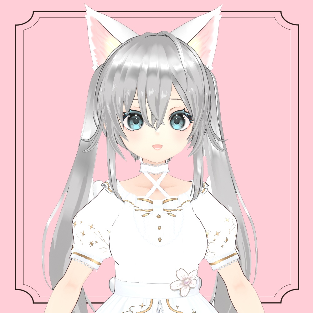 【VRoid / VRM model】Silvia/シルビア/白猫天使少女【VRoid正規版】