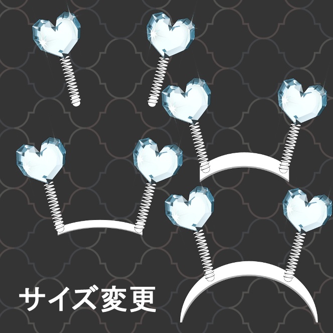 【Live2dアイテム】カチューシャ【クリスタルハート】