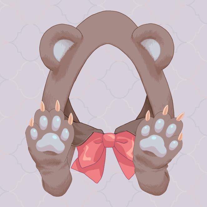 【Live2Dアイテム】くまパーカー◆ハンドトラッキングで動く手付き