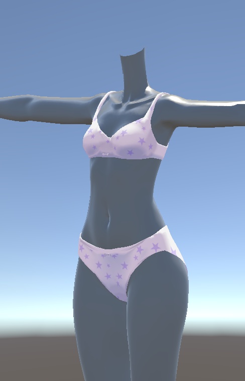 【3D】UnderWear【VRChat衣装】無料◆しろいの素体◆下着