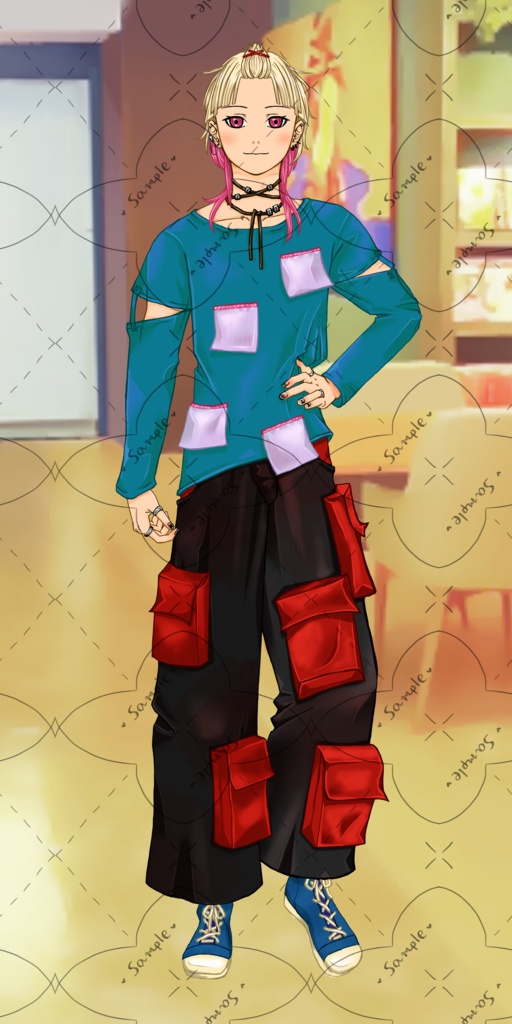 IRIAM(イリアム)用立ち絵 ウルフヘア青年 Ver.3B推奨 PSD付き素材別け無し