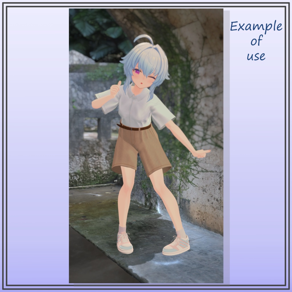 【複数アバター対応】カジュアルシャツ & ハーフパンツ/Casual Shirt&Half Pants