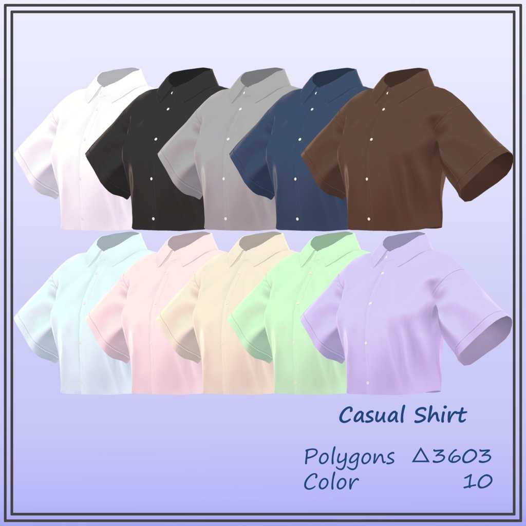 【複数アバター対応】カジュアルシャツ & ハーフパンツ/Casual Shirt&Half Pants