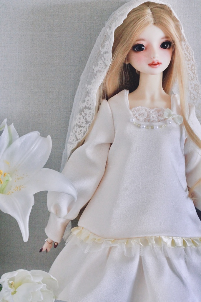 シルクのお部屋着ふんわりワンピ(ホワイト)