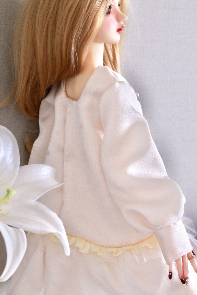 シルクのお部屋着ふんわりワンピ(ホワイト)