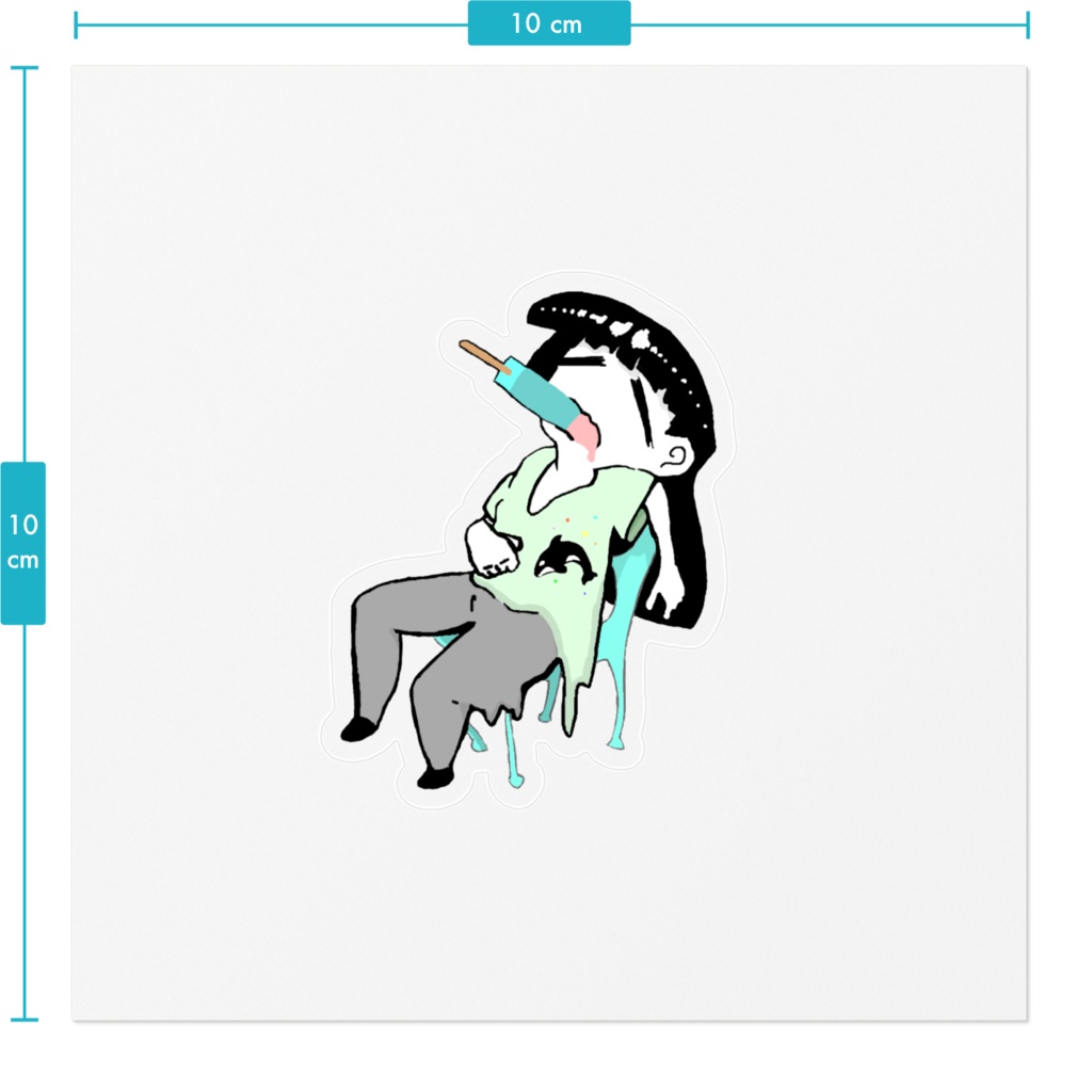 夏バテっ子アイスちゃんステッカー