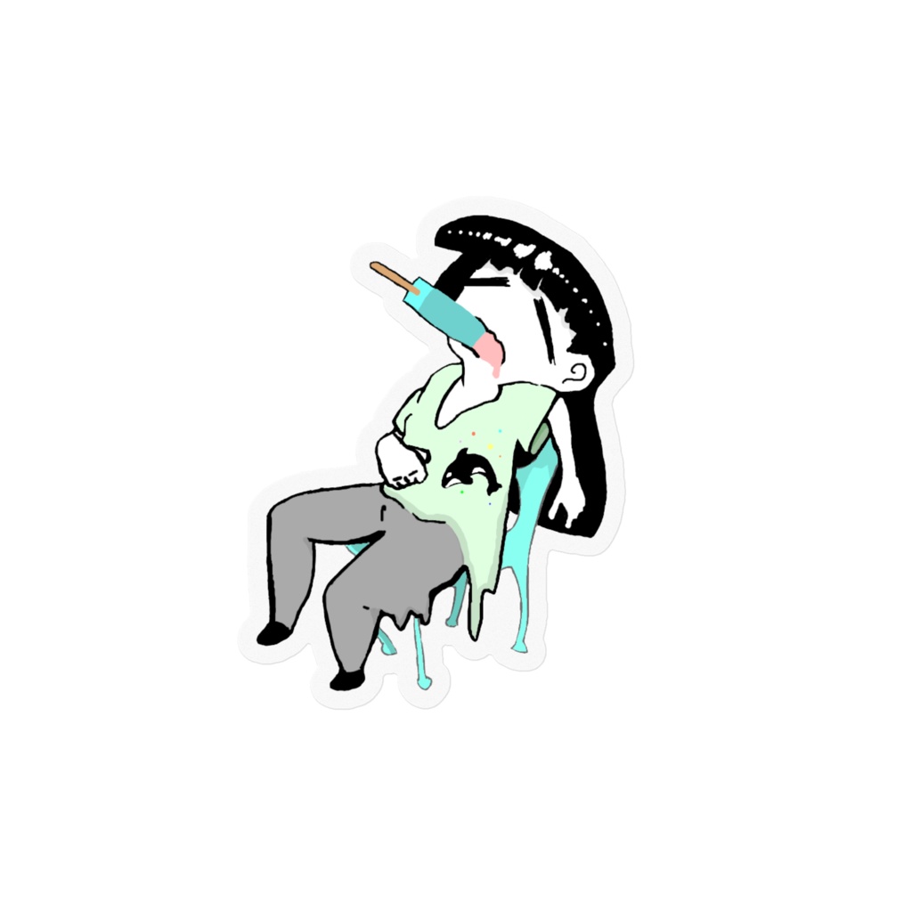 夏バテっ子アイスちゃんステッカー