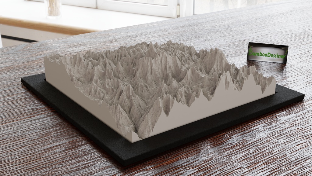 エベレスト（Mt.Everest）(3Dプリント出力)枠付き