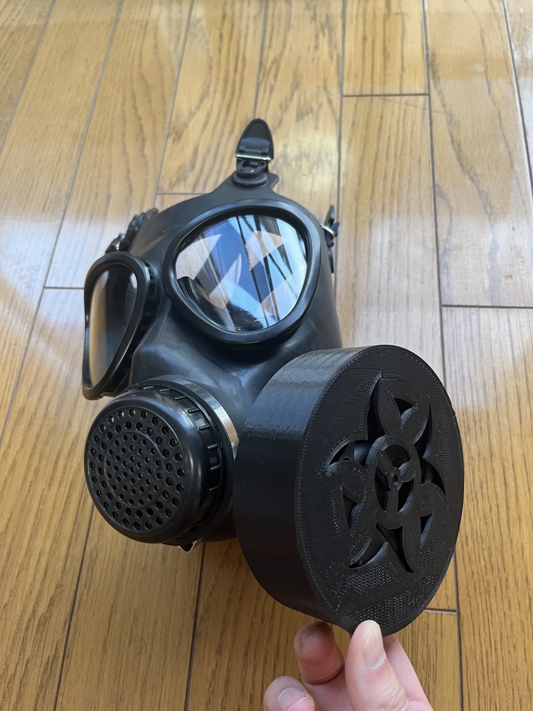 FM12/S10/MFJ08/4A1/GP5対応電動ファン付きガスマスクフィルタレプリカ 40mm NATOガスマスク用