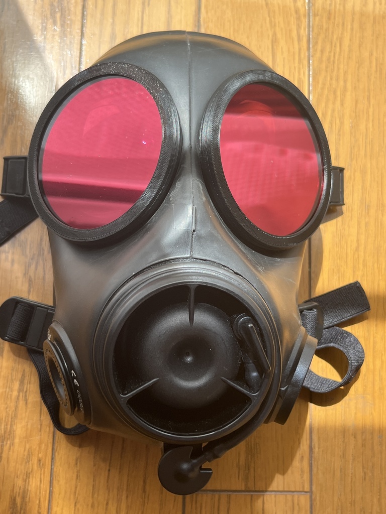 3種類3Dプリンタ用STLデータ イギリス軍FM12ガスマスク用外付けレンズリング&カバー