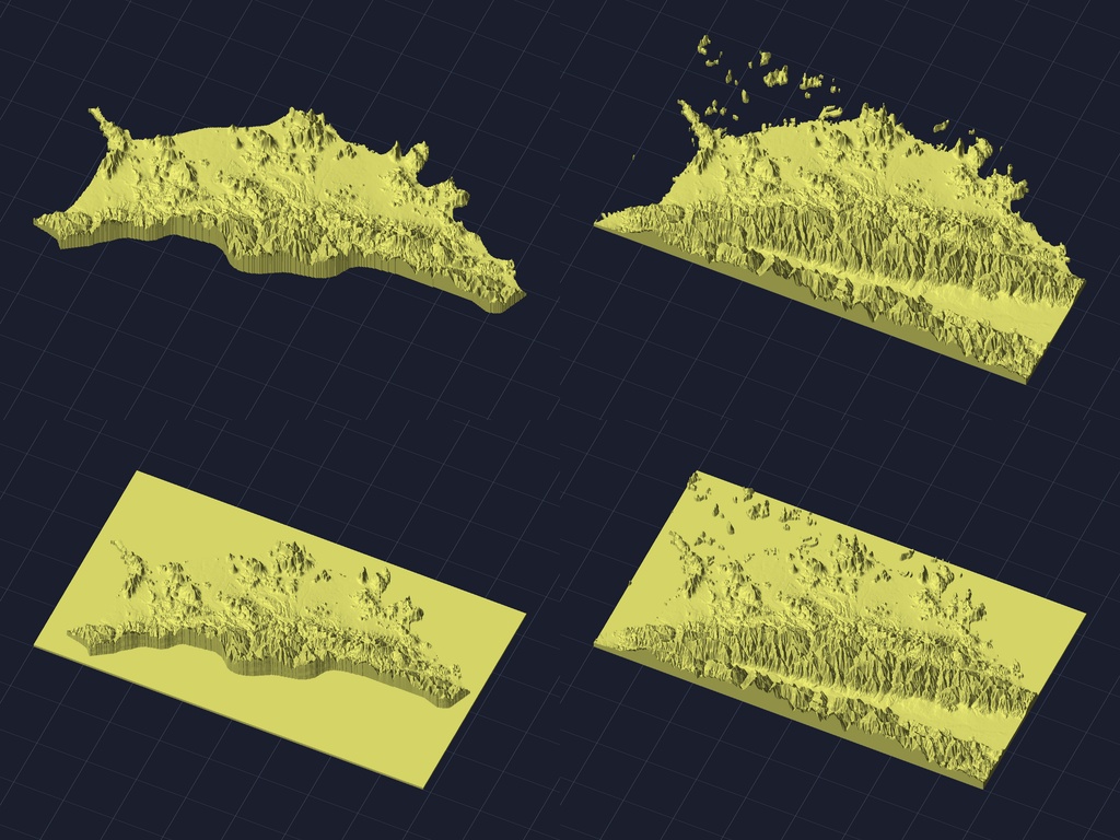 【3Dプリント】47都道府県 立体地形モデル STLデータ4種類地形模型TERRAIN JAPAN