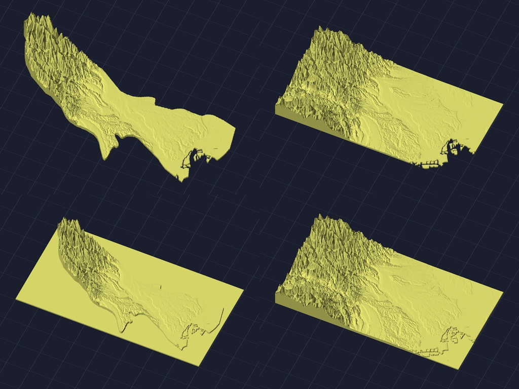 【3Dプリント】47都道府県 立体地形モデル STLデータ4種類地形模型TERRAIN JAPAN