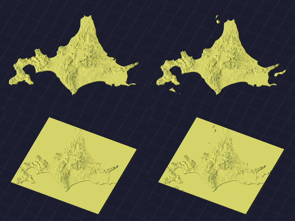 【3Dプリント】47都道府県 立体地形モデル STLデータ4種類地形模型TERRAIN JAPAN