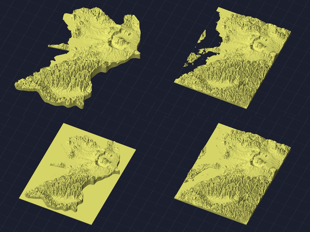 【3Dプリント】47都道府県 立体地形モデル STLデータ4種類地形模型TERRAIN JAPAN