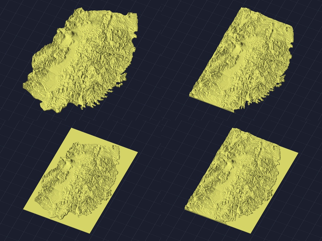 【3Dプリント】47都道府県 立体地形モデル STLデータ4種類地形模型TERRAIN JAPAN