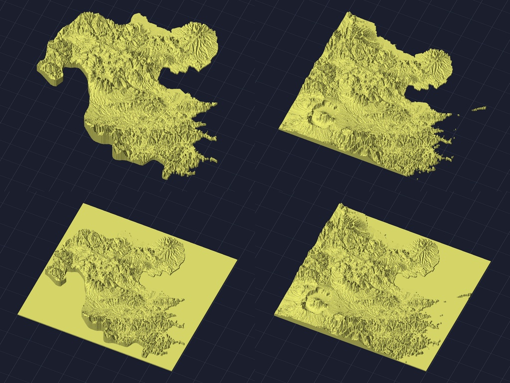 【3Dプリント】47都道府県 立体地形モデル STLデータ4種類地形模型TERRAIN JAPAN