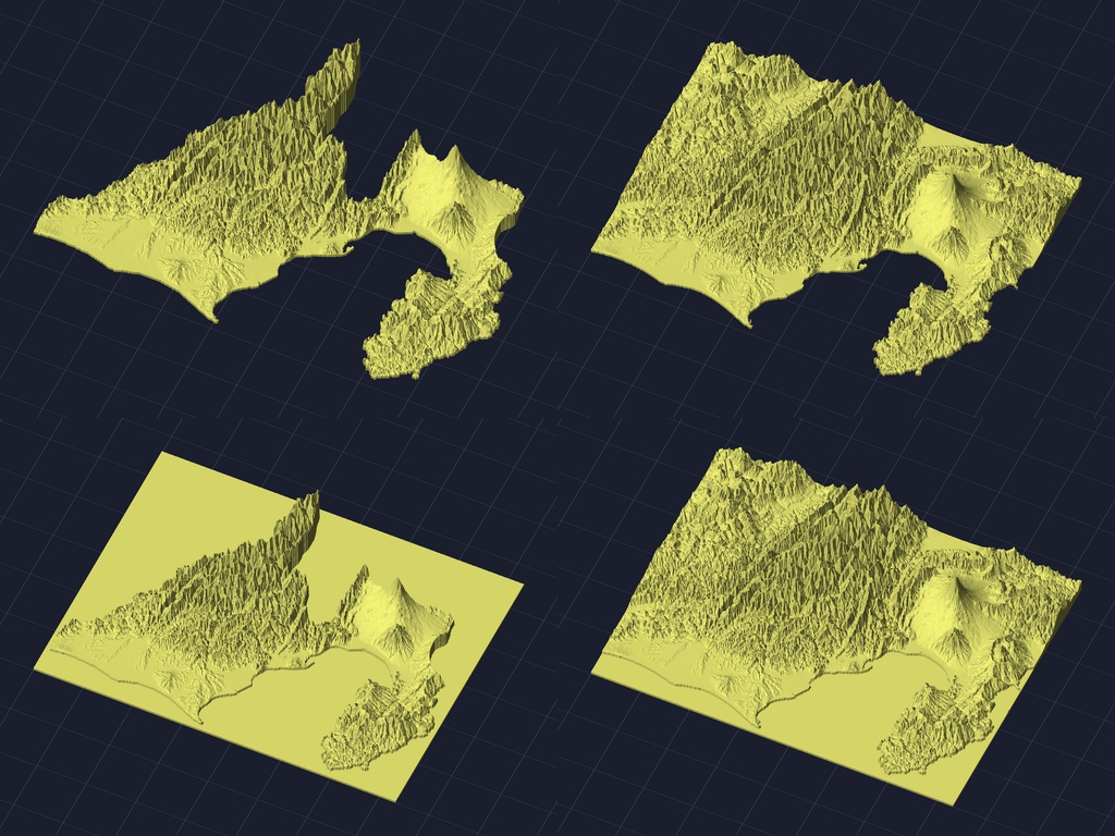 【3Dプリント】47都道府県 立体地形モデル STLデータ4種類地形模型TERRAIN JAPAN