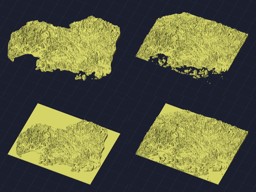 【3Dプリント】47都道府県 立体地形モデル STLデータ4種類地形模型TERRAIN JAPAN