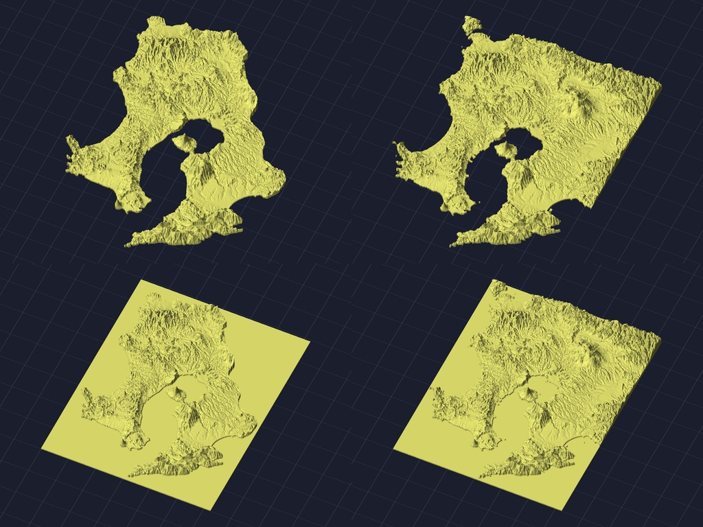 【3Dプリント】47都道府県 立体地形モデル STLデータ4種類地形模型TERRAIN JAPAN
