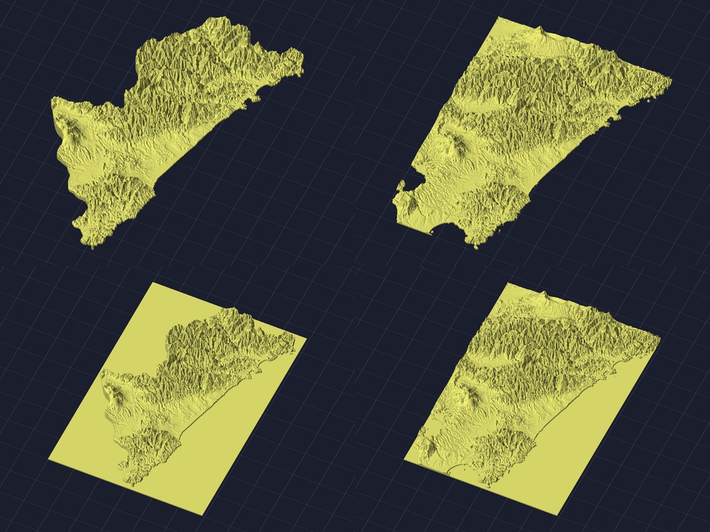 【3Dプリント】47都道府県 立体地形モデル STLデータ4種類地形模型TERRAIN JAPAN