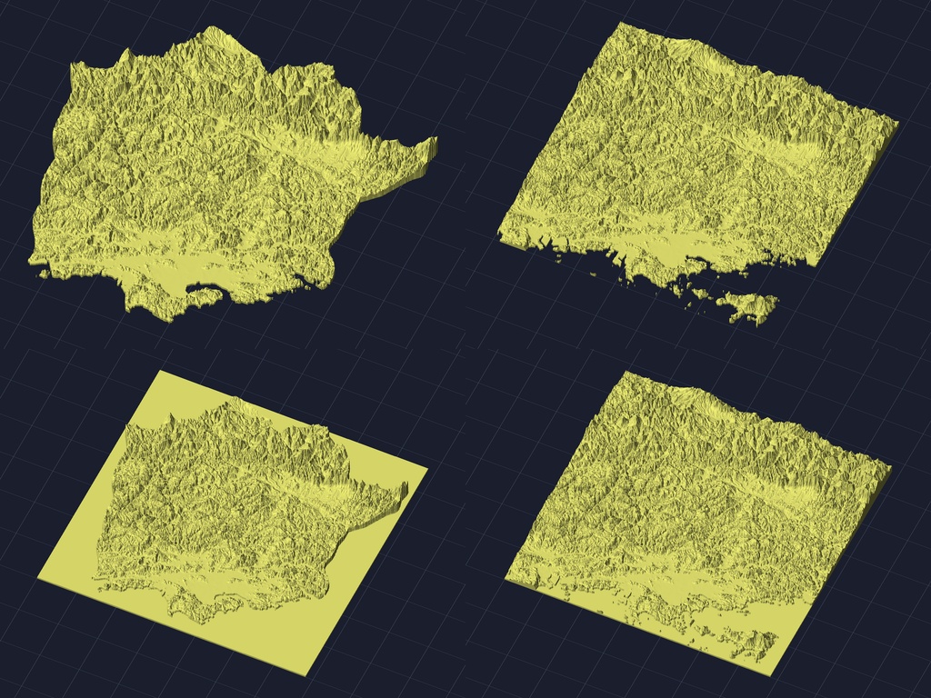 【3Dプリント】47都道府県 立体地形モデル STLデータ4種類地形模型TERRAIN JAPAN