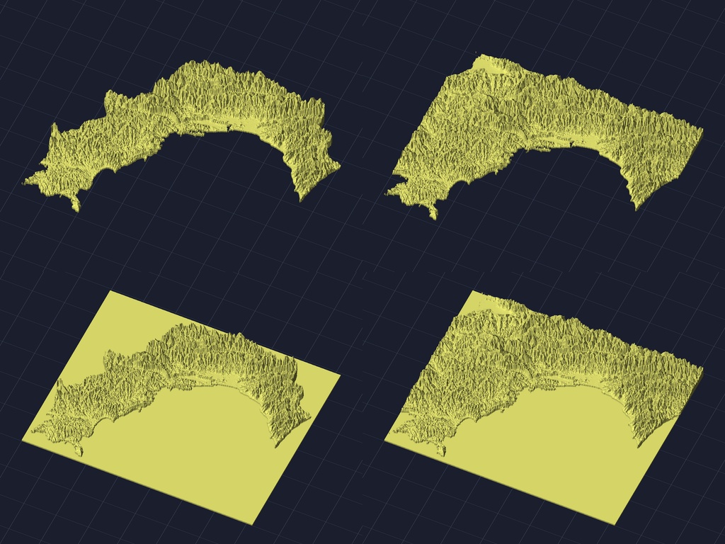【3Dプリント】47都道府県 立体地形モデル STLデータ4種類地形模型TERRAIN JAPAN