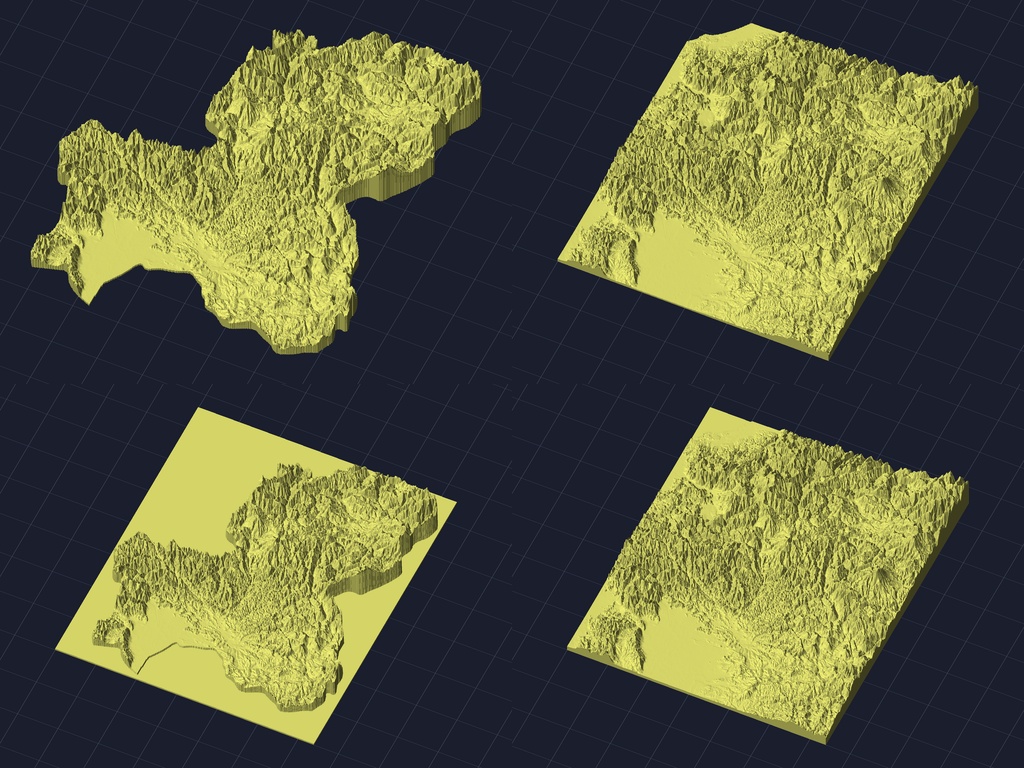 【3Dプリント】47都道府県 立体地形モデル STLデータ4種類地形模型TERRAIN JAPAN