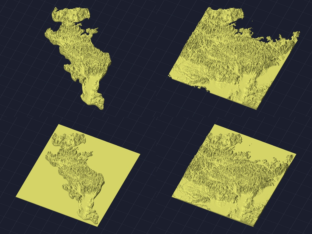 【3Dプリント】47都道府県 立体地形モデル STLデータ4種類地形模型TERRAIN JAPAN