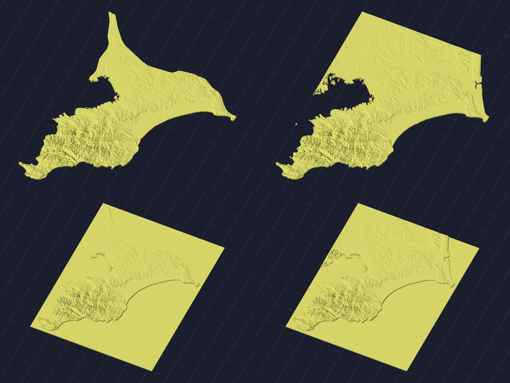 【3Dプリント】47都道府県 立体地形モデル STLデータ4種類地形模型TERRAIN JAPAN