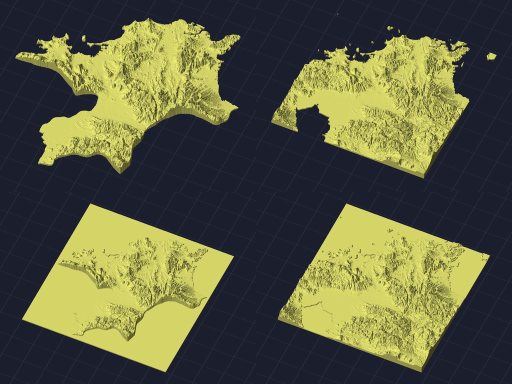 【3Dプリント】47都道府県 立体地形モデル STLデータ4種類地形模型TERRAIN JAPAN