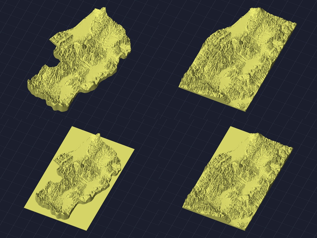 【3Dプリント】47都道府県 立体地形モデル STLデータ4種類地形模型TERRAIN JAPAN