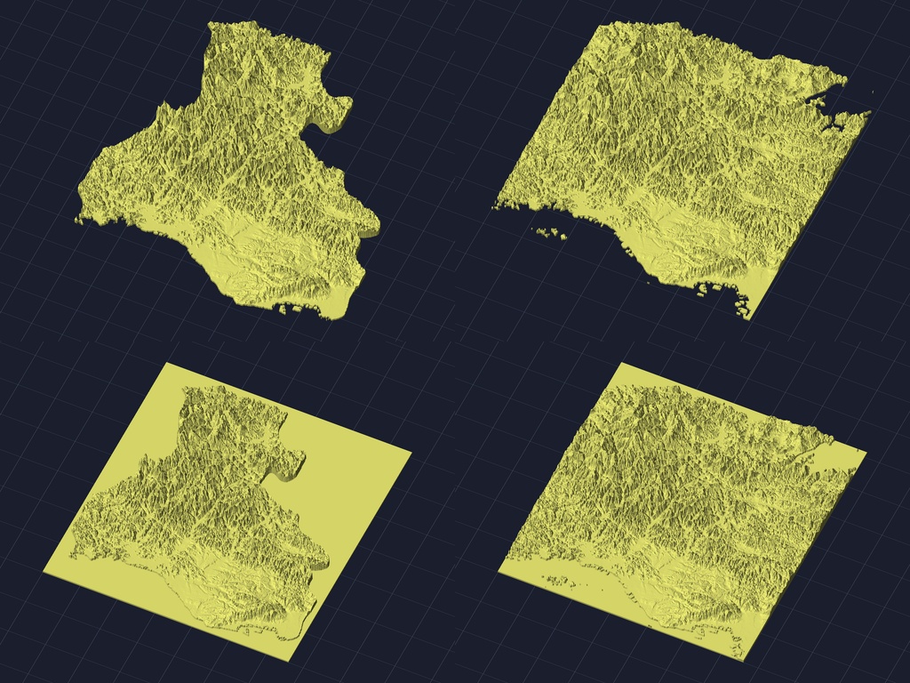 【3Dプリント】47都道府県 立体地形モデル STLデータ4種類地形模型TERRAIN JAPAN