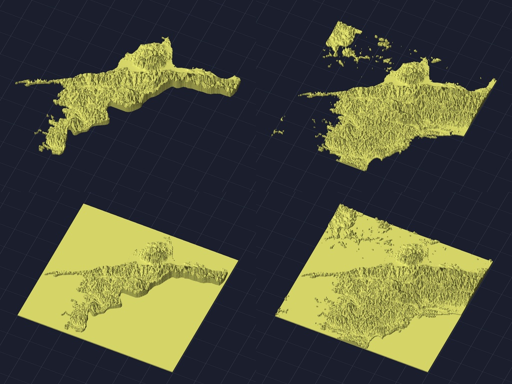 【3Dプリント】47都道府県 立体地形モデル STLデータ4種類地形模型TERRAIN JAPAN