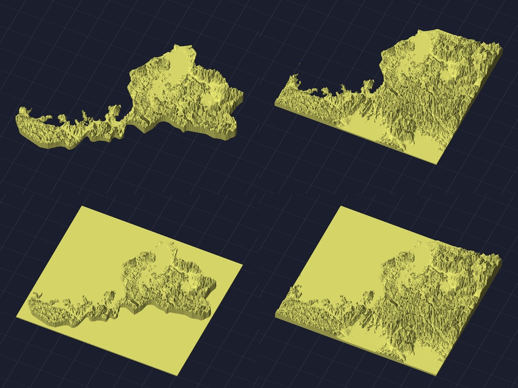 【3Dプリント】47都道府県 立体地形モデル STLデータ4種類地形模型TERRAIN JAPAN