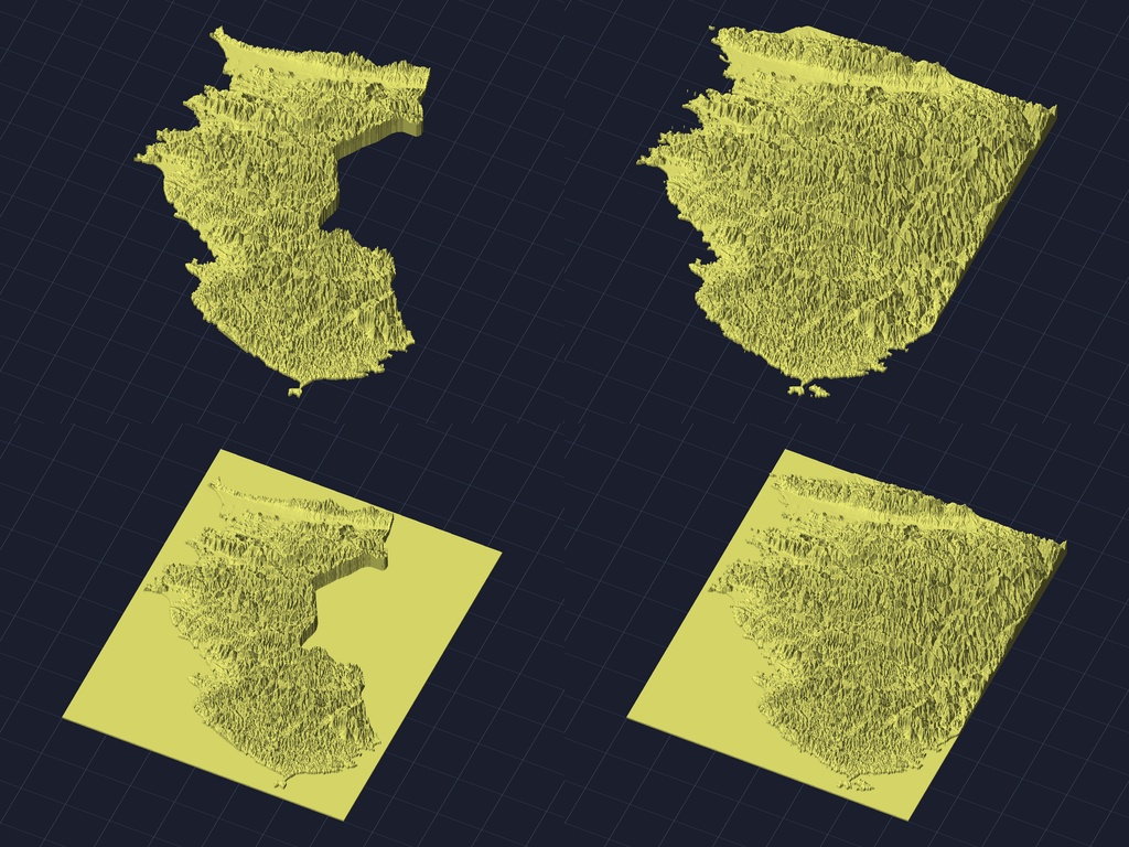 【3Dプリント】47都道府県 立体地形モデル STLデータ4種類地形模型TERRAIN JAPAN